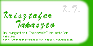 krisztofer tapaszto business card